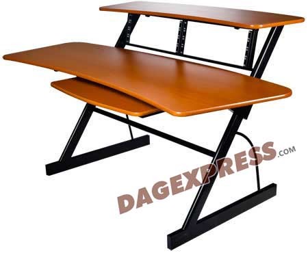 Sd1 Large Studio Desk Workstation Woodgrain Finish In Stands