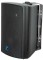 C130 - Plastic speaker enclosure, Trapezoid, 100 watt, 6.5 spkr with tweeter, wall mount U-bracket with knobs, 1x banana and 2x1/4 inch inputs